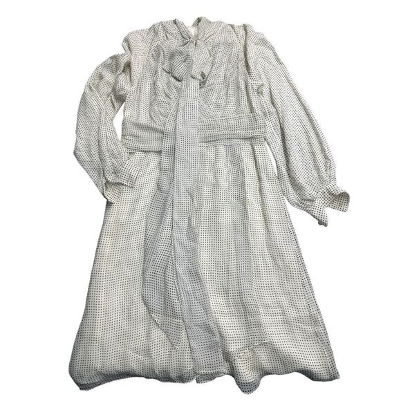 Burberry London England Dresse Silk Polka Dot bow neck sz 38 US 4 - Picture 3 of 16